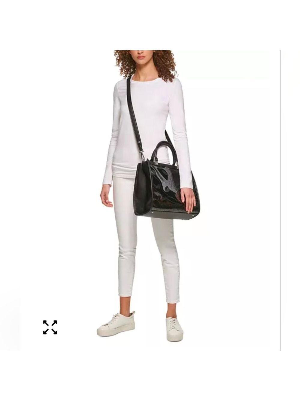 Modern and sophisticated Clear/Black Sophia Tote by Calvin Klein.